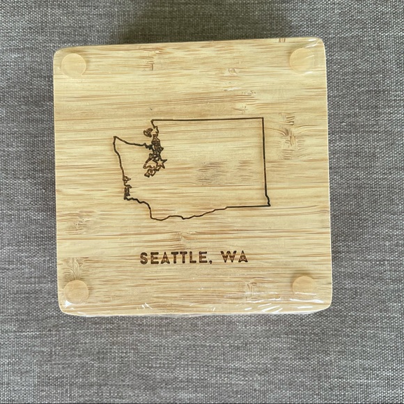 New Seattle Washington Wooden Coaster Set - Picture 2 of 6